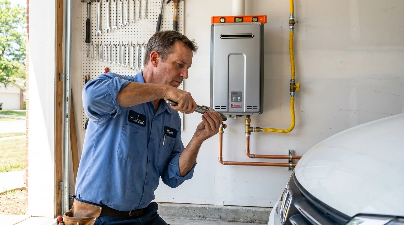 Tankless water heater installation by a Johns Plumbing LLC plumber in Eutaw